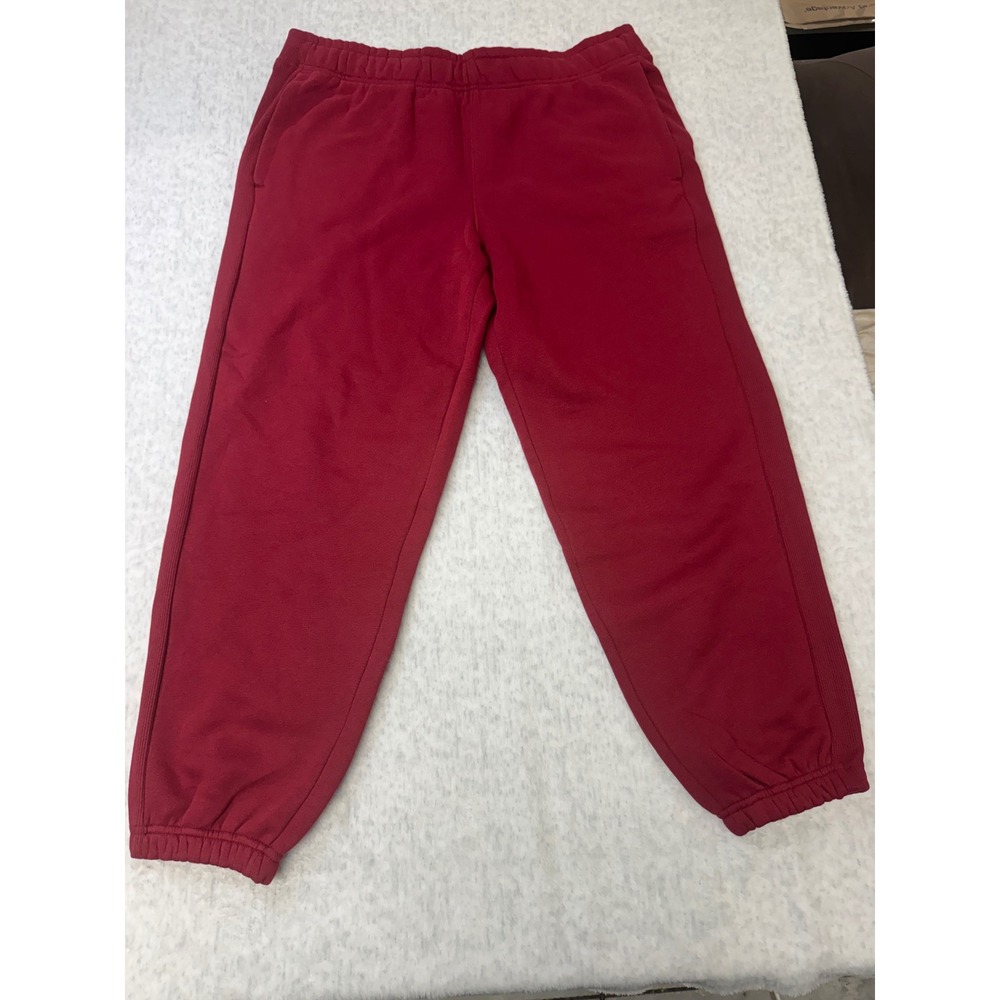 Member's Mark Womens Fleece Jogger Pants Burgundy Red Relaxed Fit XL NWT